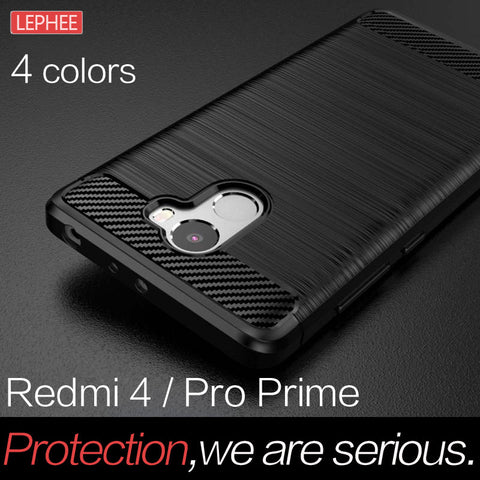 LEPHEE Xiaomi Redmi 4 Pro Case TPU Cover Xiaomi Redmi 4 Prime Cases Silicone Soft Carbon Fiber Full Cover Redmi 4 Global Version