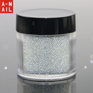 Nail Studs Powder 0.6-0.8mm 0.8-1mm 15g/jar Clear AB Caviar Mini Glitter Beads Manicures Decoration Nail Art Rhinstone Glitter