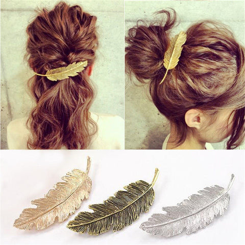 Metal Leaf Hair Clip Girls Vintage Gold Hairpin Princess Women Hair Accessories Barrettes Accesorios para el pelo hairpins 2017