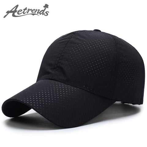 [AETRENDS] Men Women 2017 Summer Snapback Quick Dry Mesh Baseball Cap Sun Hat Bone Breathable Hats Z-5109