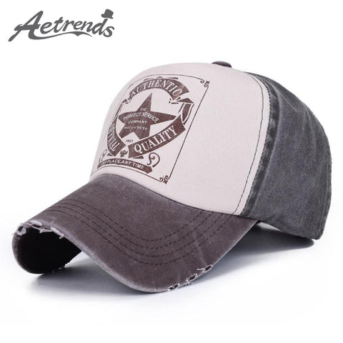 [AETRENDS] 6 Colors ! Star Patchwork Baseball Cap Men or Women Polo Hats Z-1462