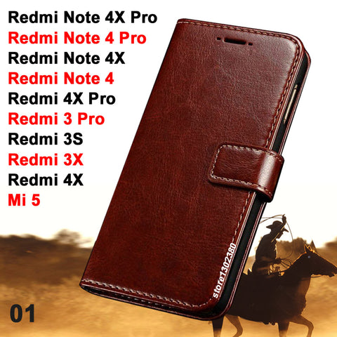 Xiaomi Redmi 4x 3x 3s case leather Crazy horse case for Xiaomi Redmi 3x 3 s 3 Pro case Royal Mi5 Mi 5 Xiaomi redmi note 4x 4 x 3