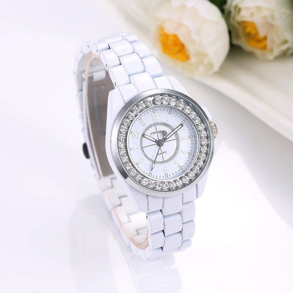 SINOBI Watch Luxury Rhinestone Women Watches Crystal Ladies Watch Women Clock Women's Watches saat relogio feminino reloj mujer
