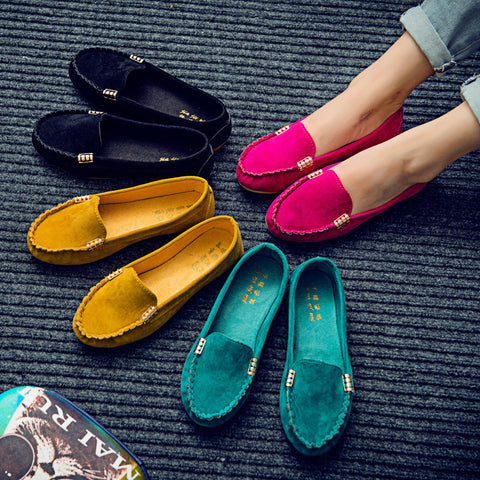 2017 Spring Summer Women Casual Shoes Solid Slip-On Women Flats Loafers Comfortable Women Flat Shoes Colorful DT81