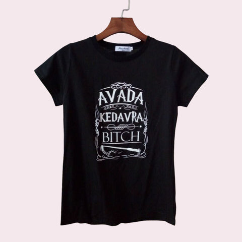 Avada Kedavra Homme letter print women t-shirt fashion harajuku cotton tee shirt femme 2017 summer brand funny punk tops