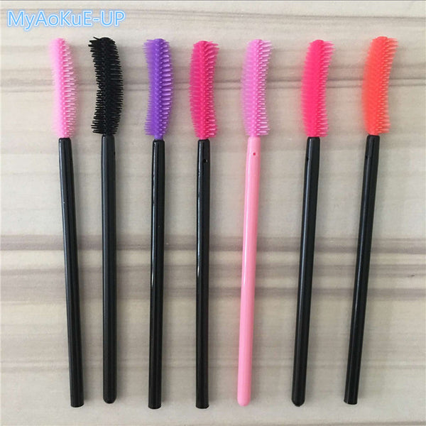 Silicone eyelash brush head lashes brush pack 15 colors disposable makeup brushes tools 200pcs wholesale