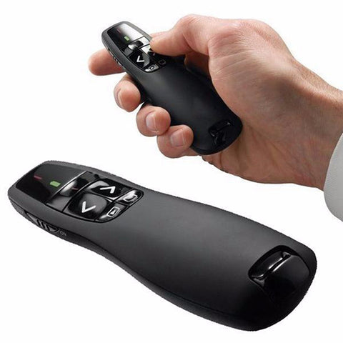 New Arrival Portable comfortable handheld R400 Wireless Presenter Receiver Pointer Case Remote Control with Red Laser Pen Black