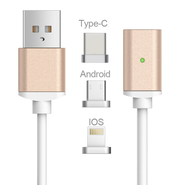 USB Type C/IOS/Micro 3IN1 Magnetic Cable Type-C USB-C Fast Charger Adapter Magnet Cable Lightning For IPhone Mobile Phone Cables
