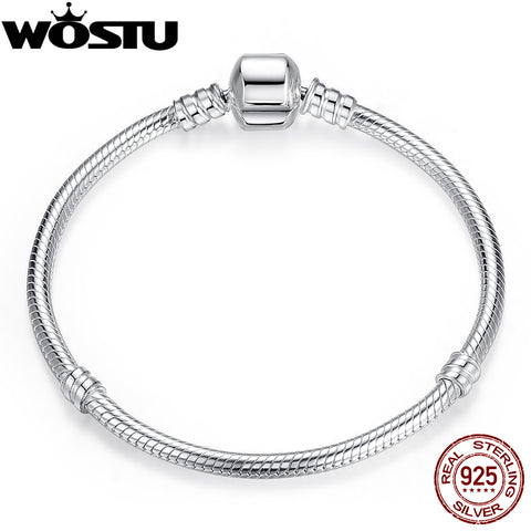 Luxury 100% 925 Sterling Silver Charm Chain Fit Original Bracelet for Women Authentic Jewelry Pulseira Gift XCHS902