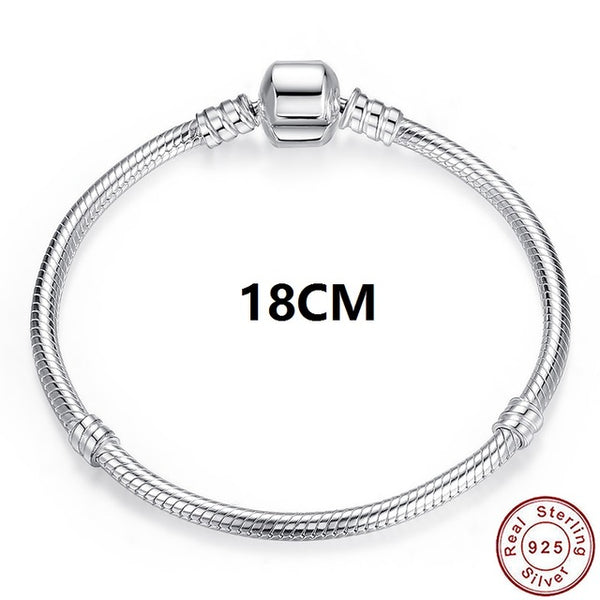 Luxury 100% 925 Sterling Silver Charm Chain Fit Original Bracelet for Women Authentic Jewelry Pulseira Gift XCHS902