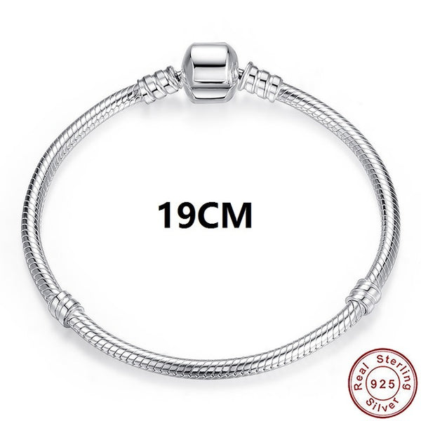 Luxury 100% 925 Sterling Silver Charm Chain Fit Original Bracelet for Women Authentic Jewelry Pulseira Gift XCHS902