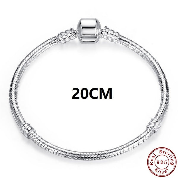 Luxury 100% 925 Sterling Silver Charm Chain Fit Original Bracelet for Women Authentic Jewelry Pulseira Gift XCHS902