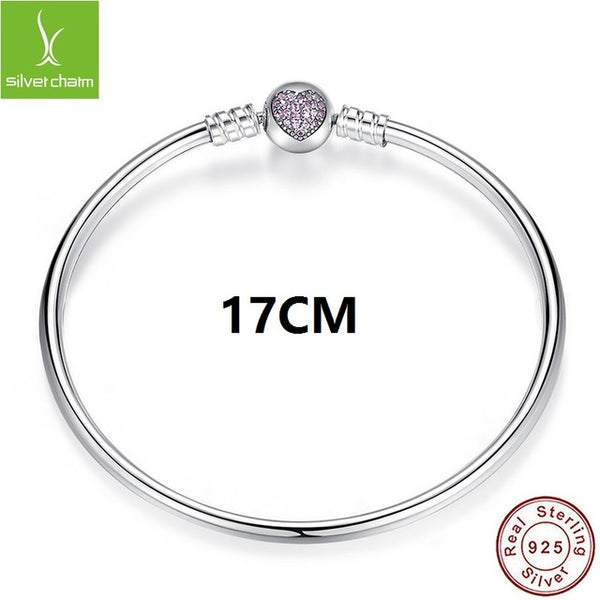 Luxury 100% 925 Sterling Silver Charm Chain Fit Original Bracelet for Women Authentic Jewelry Pulseira Gift XCHS902