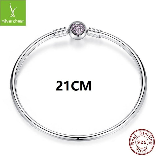 Luxury 100% 925 Sterling Silver Charm Chain Fit Original Bracelet for Women Authentic Jewelry Pulseira Gift XCHS902