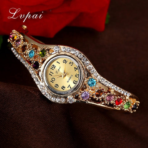 Lvpai Top Brand Luxury Bracelet Quartz Watch Women Female Wristwatch Women Clock Wrist Bangle Female Ladies Dress Quartz Watch