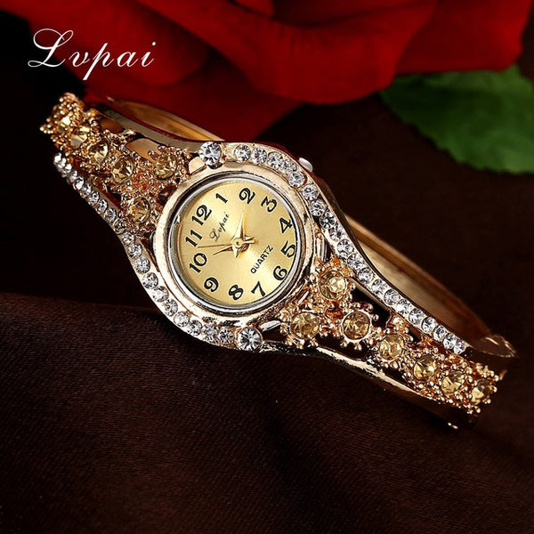 Lvpai Top Brand Luxury Bracelet Quartz Watch Women Female Wristwatch Women Clock Wrist Bangle Female Ladies Dress Quartz Watch