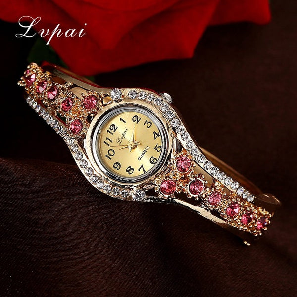 Lvpai Top Brand Luxury Bracelet Quartz Watch Women Female Wristwatch Women Clock Wrist Bangle Female Ladies Dress Quartz Watch