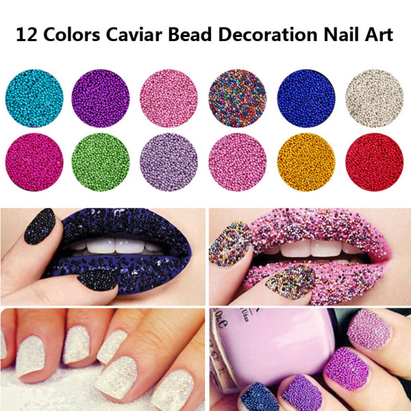 Wheel Tiny Circle Bead  Mini Nail UV Gel Decoration Silver Gold 3D Nail Art Caviar Tip