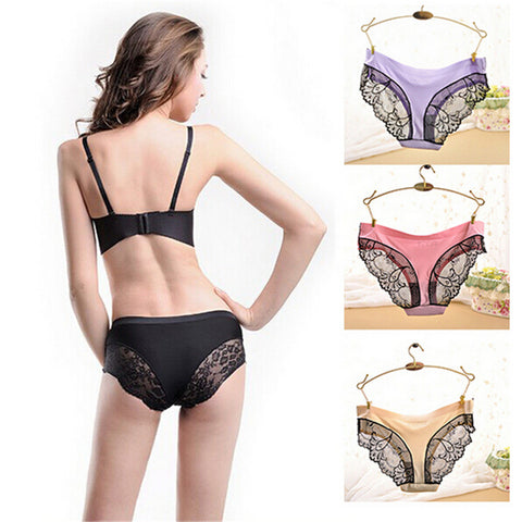 LeafMeiry #710 Sexy Women Panties Femal Hipster Lace Underwear Women Transparent Briefs