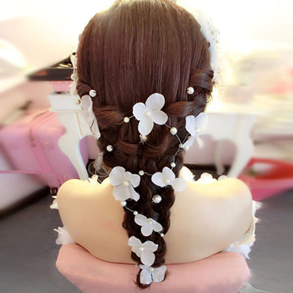 Elegant Charming Hair Accessories Korean Trendy Bride Pearls Flowers Headband Headwear Wedding Hair Jewelry Head band SL