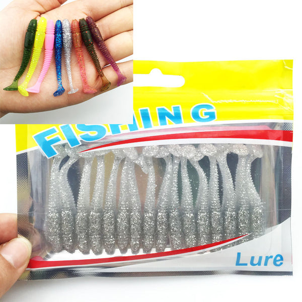 16Pcs/Lot  5cm/1g Lures Soft Bait Worms fishing lure with salt smell Hot Fishing Takcle Grub Artificial Lures Free Shipping 131