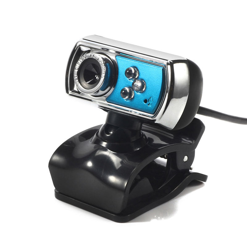 High Quality HD High-definition 12.0 MP 3 LED USB Webcam Camera With Mic & Night Vision for PC Computer Peripherals Blue Color