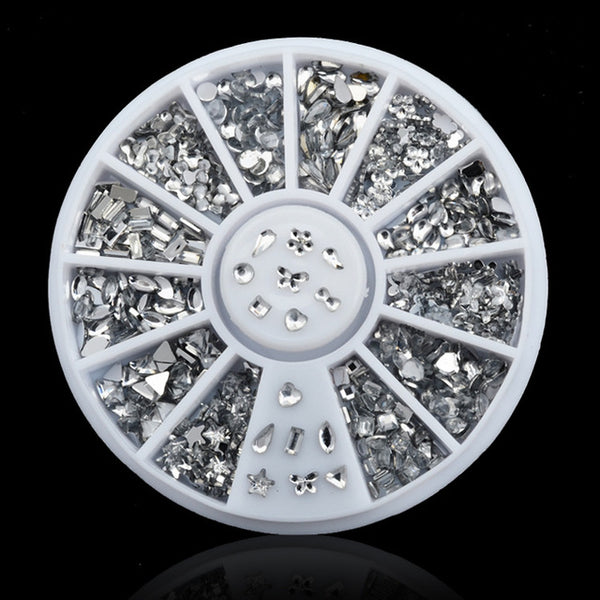 DIY 3D Nail Art Decoration Tips Crystal glitter Nail Rhinestone White AB Acrylic Diamond Drill wheel Accessories