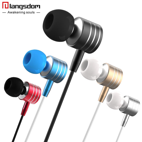 Langsdom i7A 3.5mm Metal Earphones Super Bass Stereo Earphone Earbuds with Mic Volume Phone Headsets for phone fone de ouvido