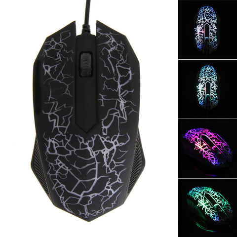 Ergonomic USB Wired Mouse 2400DPI 3 Buttons Optical Gaming Game Mouse 7 Colors LED Computer Mice for PC Laptop Desktop
