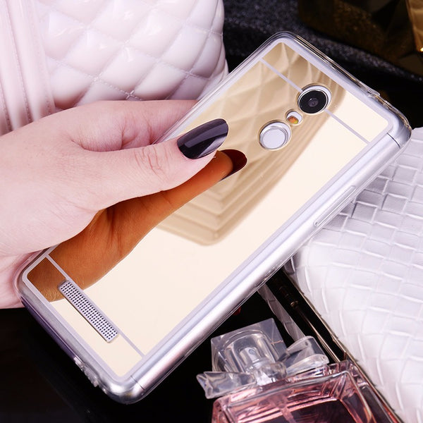 Luxury Bling Mirror Case For Xiaomi Redmi Note 4 4X 3 Pro 2 Prime Soft TPU Case For Mi 6 5 5C 5S Redmi 4A 3S Silicone Back Cover