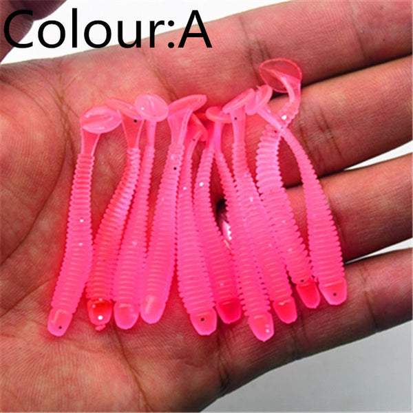 10 Pcs/pack 0.7g 5cm for Fishing Worm Swimbait Jig Head Soft Lure Fly Fishing Bait Fishing Lure YR-200