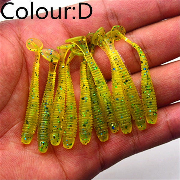 10 Pcs/pack 0.7g 5cm for Fishing Worm Swimbait Jig Head Soft Lure Fly Fishing Bait Fishing Lure YR-200