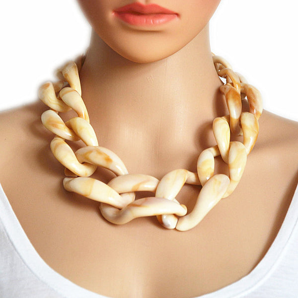 Resin Jewelry Statement Necklace Fashion Punk Big Acrylic Chain DIY Weaving Chain Necklaces & Pendants Women Jewelry Accessories