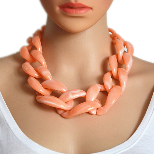 Resin Jewelry Statement Necklace Fashion Punk Big Acrylic Chain DIY Weaving Chain Necklaces & Pendants Women Jewelry Accessories