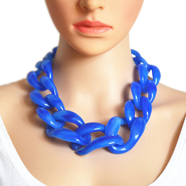 Resin Jewelry Statement Necklace Fashion Punk Big Acrylic Chain DIY Weaving Chain Necklaces & Pendants Women Jewelry Accessories