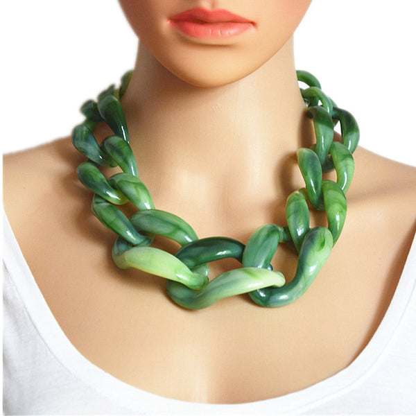 Resin Jewelry Statement Necklace Fashion Punk Big Acrylic Chain DIY Weaving Chain Necklaces & Pendants Women Jewelry Accessories