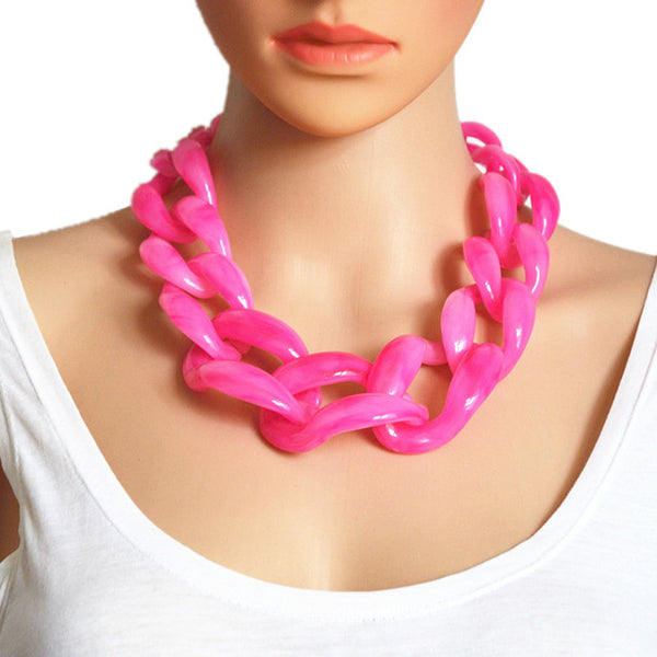 Resin Jewelry Statement Necklace Fashion Punk Big Acrylic Chain DIY Weaving Chain Necklaces & Pendants Women Jewelry Accessories