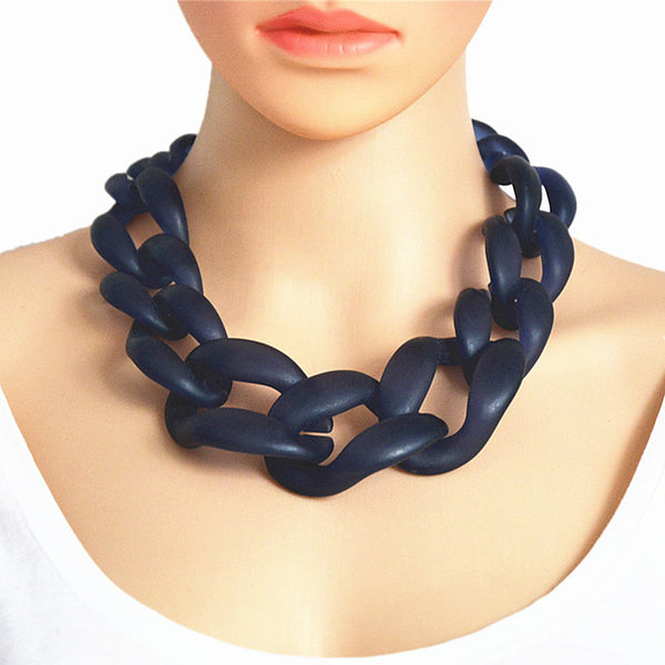 Resin Jewelry Statement Necklace Fashion Punk Big Acrylic Chain DIY Weaving Chain Necklaces & Pendants Women Jewelry Accessories