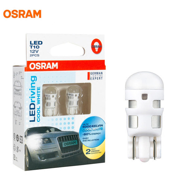 OSRAM T10 2880 W5W 2000K to 8000K 12V 1W LED LEDriving Standard Car Side Marker Lamps Turn Signal Light 2,000h Lifetime