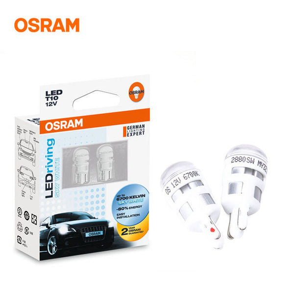 OSRAM T10 2880 W5W 2000K to 8000K 12V 1W LED LEDriving Standard Car Side Marker Lamps Turn Signal Light 2,000h Lifetime