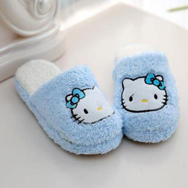 2016 Winter Women Slippers with heels Cartoon Cotton Slippers Indoor Home female Shoes  Plush Loafers  sandals fenty slides
