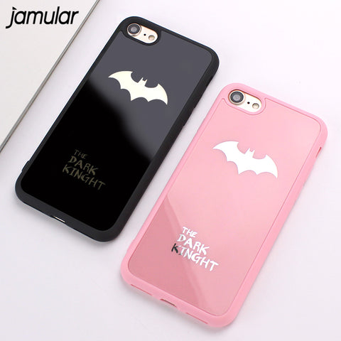 Batman Silicone Soft Phone Case For iPhone 6S 6 Plus Rubber Phone Back Cover For iPhone 7 7 Plus 6 6S Mirror Cases Phone Shell