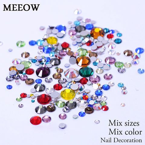 Mix Size Mix Colors Non HotFix Flatback Nail Art Rhinestones For Clothes Shoes  Decoration And DIY Design