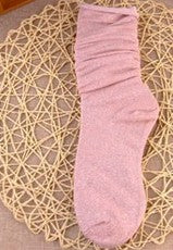 2017 Long Socks Women Cotton Warm Winter Socks Shiny Loose Glitter Socks Thick Edge Curl Solid Funny Autumn Ladies Socks Elegant