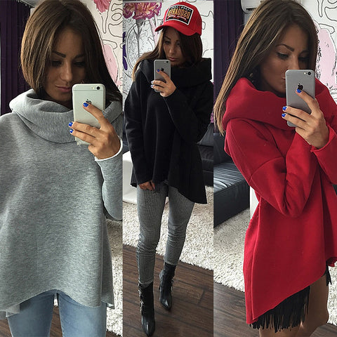 Kaywide Christmas Clothes 2017 Women Winter Hoodies Scarf Collar Long Sleeve Fashion Casual Autumn Sweatshirts Rough Pullovers