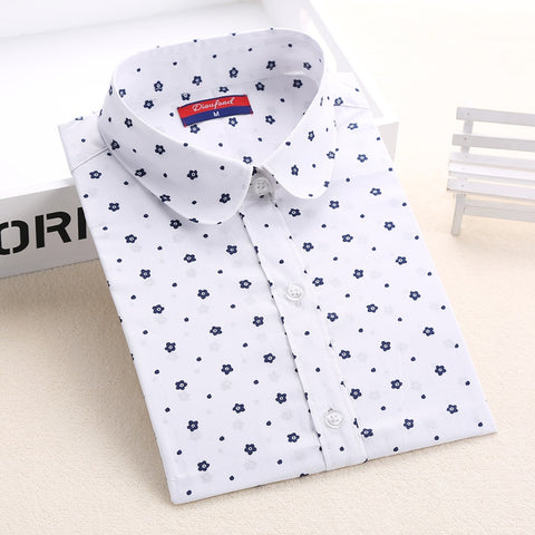 New Cotton Women Vintage Shirts Turn Down Collar Shirt Blusas Femininas 5XL Plus Size Long Sleeve Blouses Floral Women Tops 2016