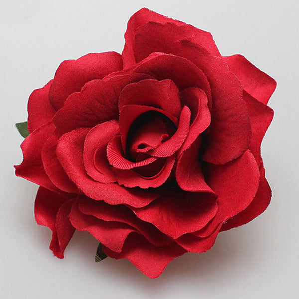 New Beautiful Rose Flocking Cloth Red Flower Hair Clip Hairpin DIY Headdress Hair Accessories For Bridal Wedding