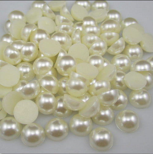 Hot Sale!Free Shipping 100Pcs/lot Size 8mm AB Colors Imitation Pearls Craft Half Round Flatback Beads DIY Decoration