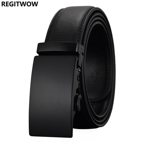 REGITWOW Fashion Designers Men Automatic Buckle Leather luxury Belts Business Male Alloy buckle Belts for Men Ceinture Homme