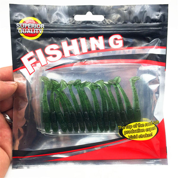 16 Pcs/Lot 5cm 1g Lures Soft Bait Worms fishing lure with salt smell Hot Fishing Takcle Grub Artificial Lures YR-257